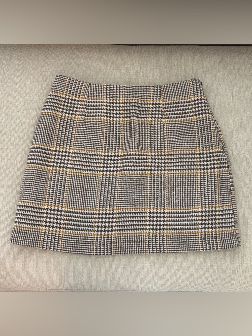 Forever 21 Plaid Mini Skirt in Brown, Cream & Yellow